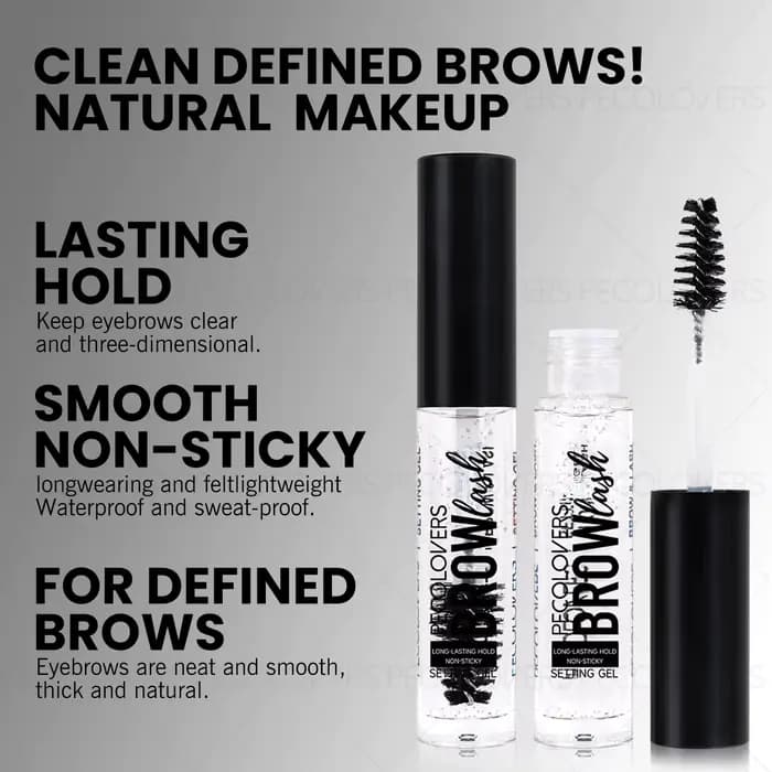 1 gel à sourcils avec brosse - Formule douce, léger et non collant, fixation forte, résistant à l'eau, adapté à tous les types de peau