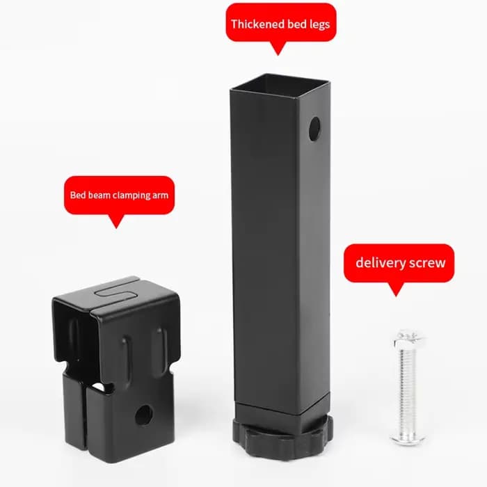 Colonne de support de pied de lit à cadre nervuré, 3 × 3cm, pied de serrage, support latéral de lit, meubles réglables renforcés, fond de lit muet