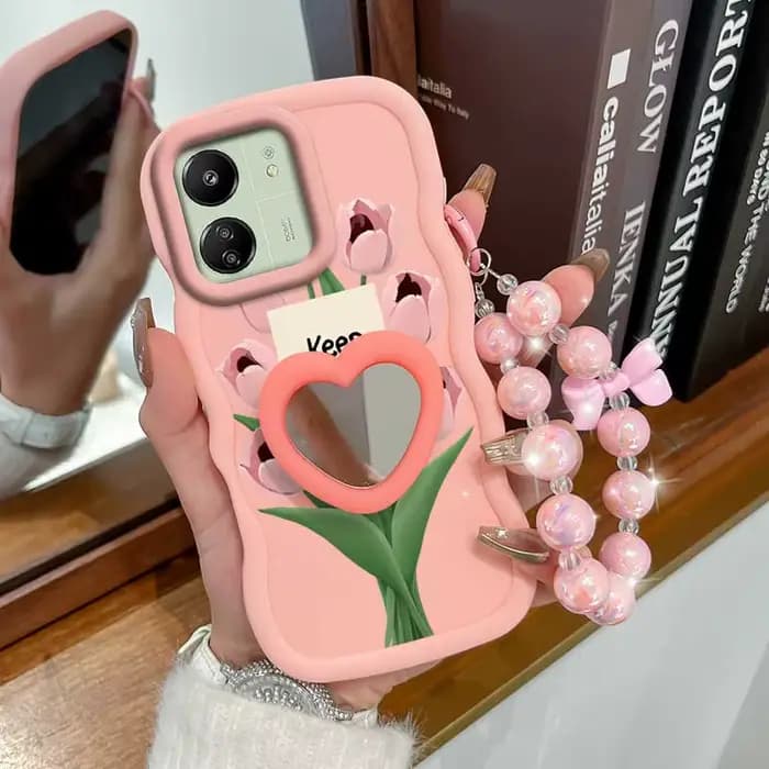 3 pièces (Coque de téléphone + cordon + support) pour Redmi 13C/14R/15C/13/14C