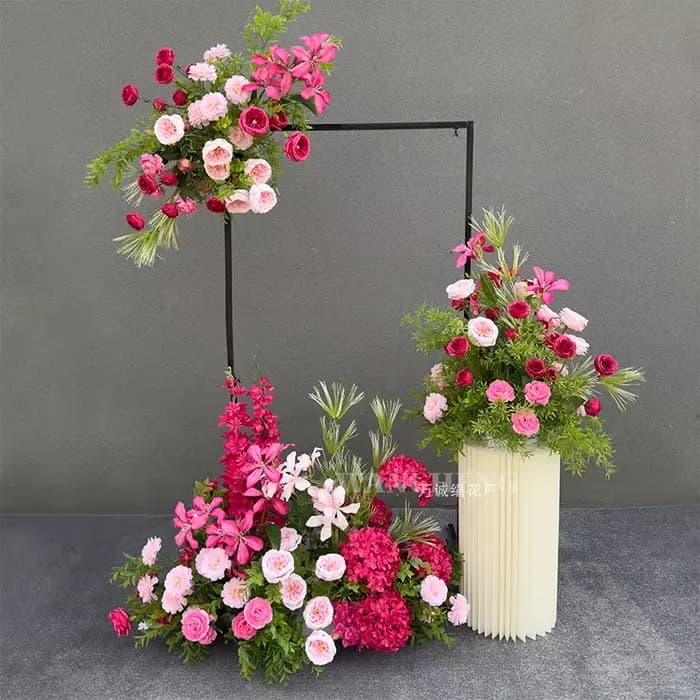 Décoration florale ronde en soie pour mariage, allée de cérémonie, fête de fiançailles, Noël, jardin