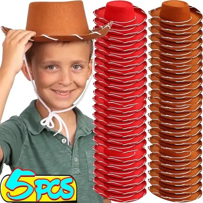 Chapeau de cowboy en feutre marron-rouge, réglable, à large bord, style western, pour sports de plein air, escalade, activités en milieu sauvage, accessoires de fête