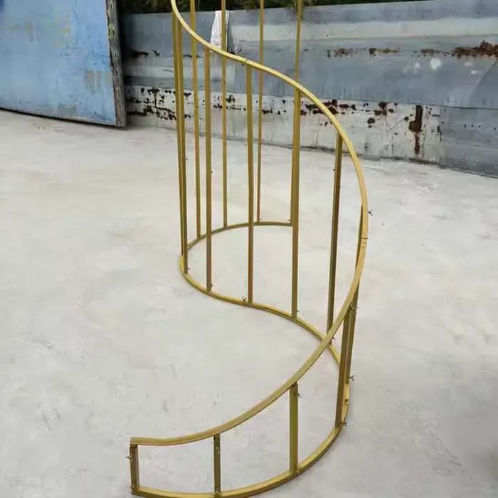 Toile de fond de mariage de forme ondulée, support de fleurs, décoration d'arc de ballons en plein air pour fête d'anniversaire