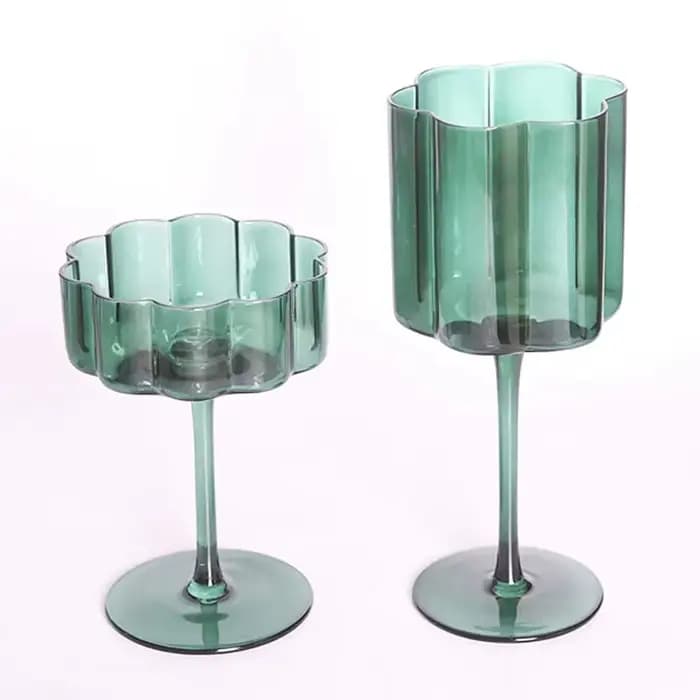 Verre à vin en cristal multicol, gobelet à cocktail, coupe à champagne transparente, lumière créative, luxe rétro, pétale, coloré