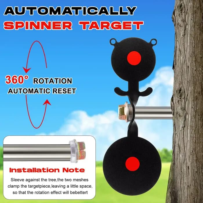 Animaux en métal Ours/Oiseau/Poulet 360 ° Cibles rotatives pour pistolet BB, pistolet à air comprimé, fronde, chasse et tir dans l'arrière-cour en plein air