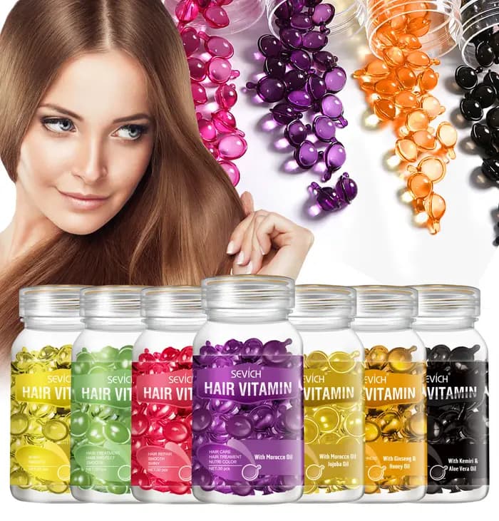Capsules vitaminées hydratantes pour cheveux, 30 pièces/bouteille, huile nourrissante marocaine, adoucissante et soyeuse, KerBrian Complex