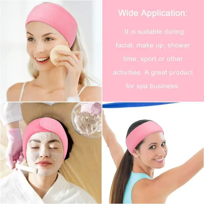 Bandeau spa pour femme | Bande élastique pour cheveux en flanelle | Parfait pour les soins de la peau, la douche, le yoga et le sport