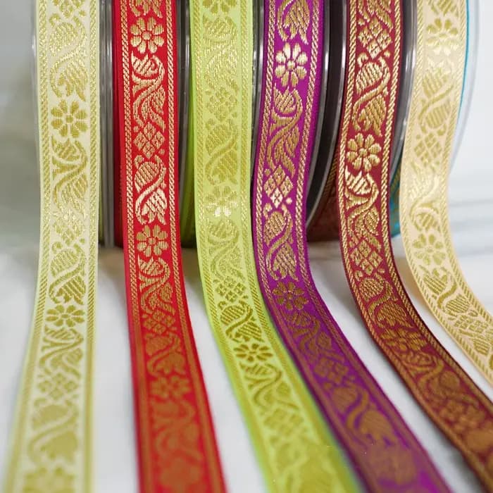 1 mètre de ruban floral, bande de décoration Jacquard, sangle ethnique, garniture de bricolage