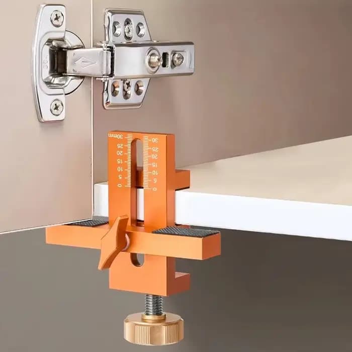 Gabarit de montage de porte d'armoire, avec bras et pince de support, outil de carrosserie en alliage d'aluminium pour l'installation d'armoires avec cadre facial ou sans cadre