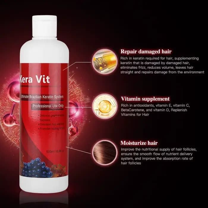 KeraVit-Meilleur produit pour lisser les cheveux, 500 brésilien, KerBrian pour le bain, traitement des cheveux bouclés, 8% ml