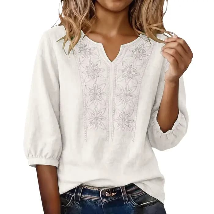 Chemisier en lin pour femme, tunique d'été légère et aérienne, élégante et décontractée, haut en coton et lin, coupe ample, hauts décontractés pour femme