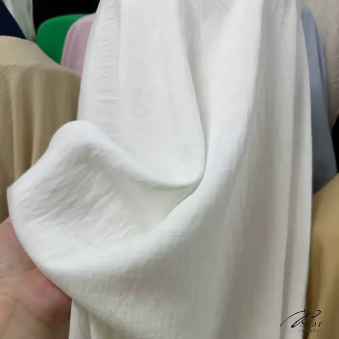 Tissu en coton et lin texturé blanc à rayures en relief, doux, fluide et agréable pour la peau, idéal pour chemises, robes, pantalons à jambes larges et couture DIY