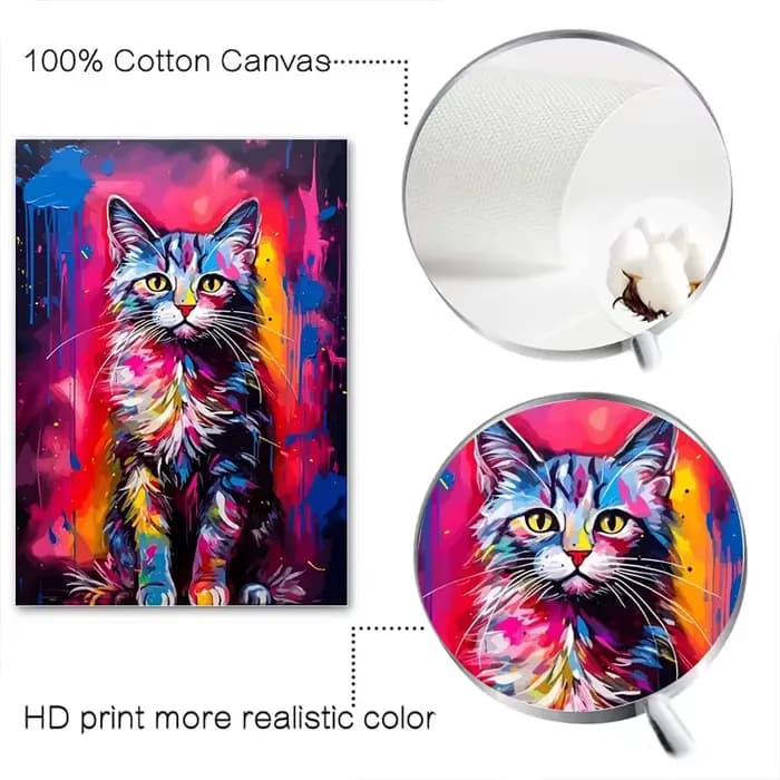 Art mural d'animaux d'interconnexion, impressions sur toile, affiches d'art graffiti, décor à la maison, théâtre de chat rhinocéros personnalisé, Krasnoblo discutant, tigre, animaux sauvages