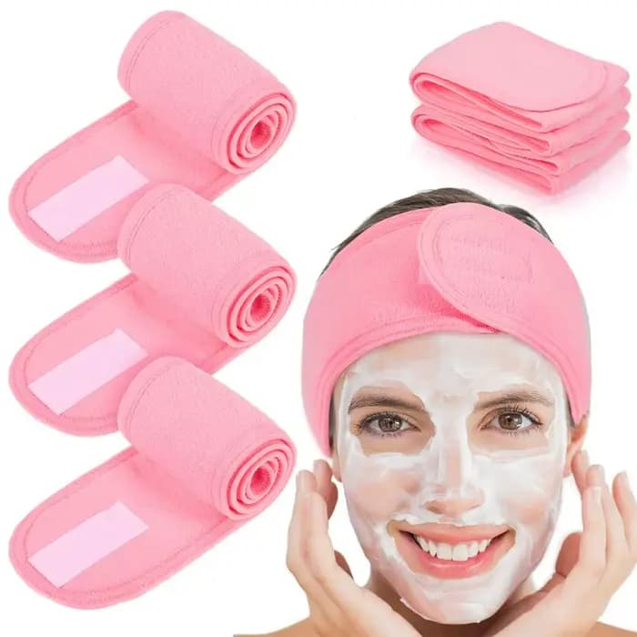 Bandeau spa pour femme | Bande élastique pour cheveux en flanelle | Parfait pour les soins de la peau, la douche, le yoga et le sport