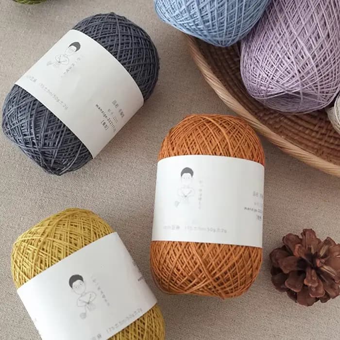 Fil de lin fin tissé à la main, châle et tapis, taie d'oreiller bricolage, matériau au beurre enveloppé avec du fil de lin fin, dentelle #5, boule de 50g