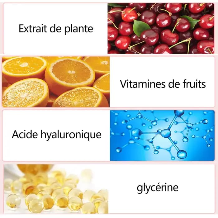 Masque pour les lèvres hydratant à la vitamine C aux fruits