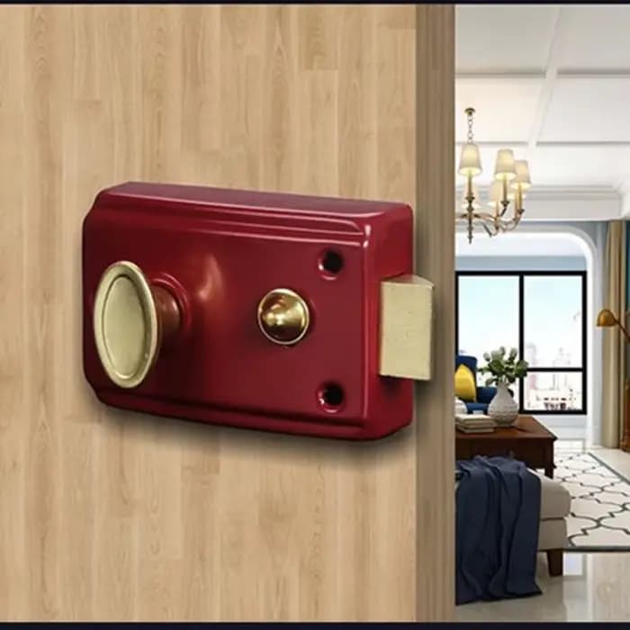 Serrures de porte extérieures en acier inoxydable, serrures rouges, serrure d'assurance Multiple, serrure de porte en bois, accessoires de sécurité pour la maison