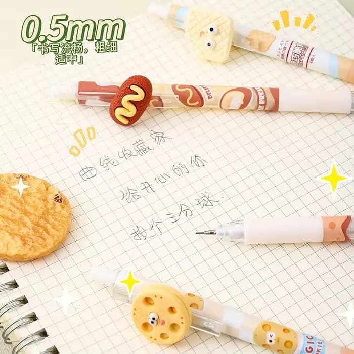 Kawaii biscuit 0.5mm crayons automatiques étudiants fournitures scolaires mignon papeterie crayon mécanique pour dessin crayons de croquis