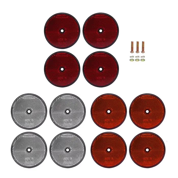 Réflecteurs ronds rouges réflecteurs de sécurité rond rouge 72mm de diamètre avec vis pour boîtes aux lettres tunnels d'allée poteaux voitures remorque
