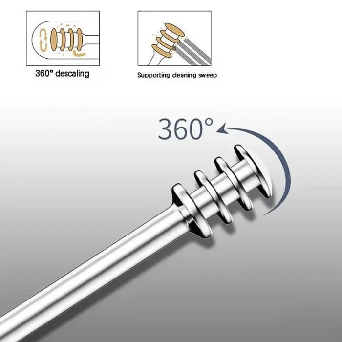 Nettoyeur d'oreille 6 pièces/ensemble cure-oreille dissolvant de cire d'oreille cuillère d'oreille Curette nettoyage d'oreille spirale cure-oreille facile élimination du cérumen Gadget de soin des ore