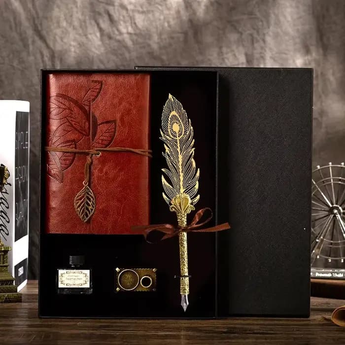 Ensemble de stylos plume créatifs européens rétro pour l'écriture, fournitures scolaires et de bureau, stylo plume mécanique pour sceau de cire