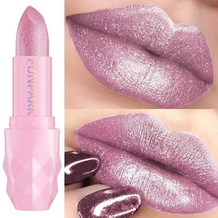 Rouge à lèvres à paillettes métalliques