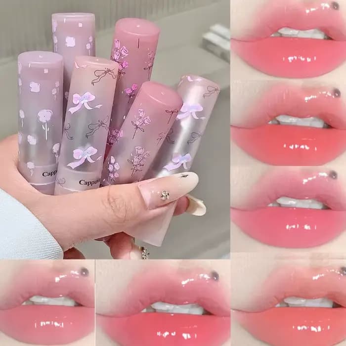 Plat fleuri langue brillant à lèvres miroir vernis