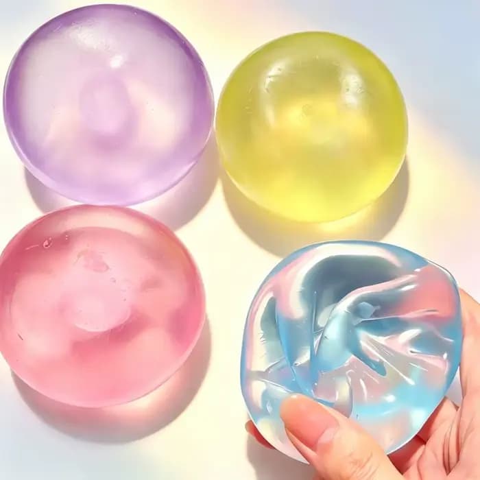 Balle à presser en gelée transparente Vaseline, colorée, à étirement lent, anti-stress, jouet sensoriel, cadeau de loisirs