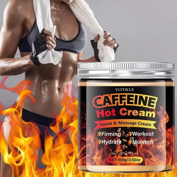 Crème de massage chauffante pour le corps - Réaissez la peau, hydrate en profondeur, contient du collagène, de l'acide hyaluronique, de la caféine, du rétinol et de la niacinam
