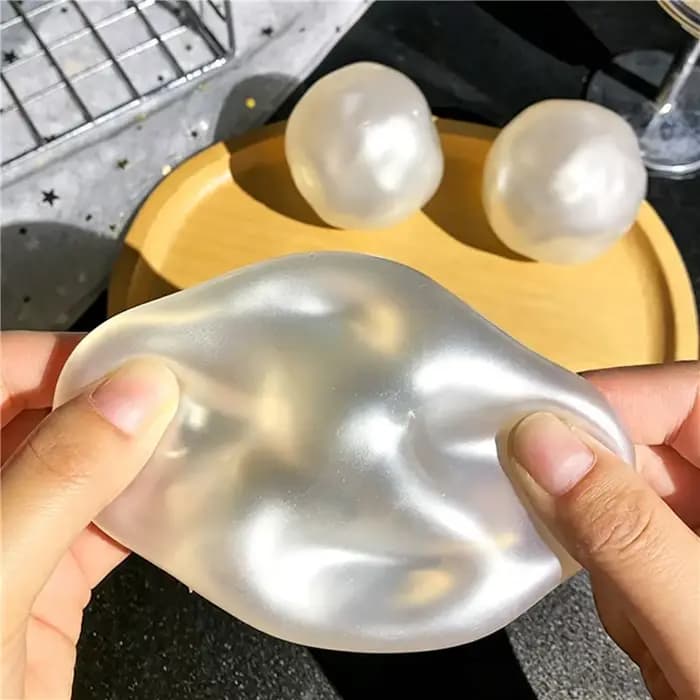 Jouet anti-stress souple et malléable en forme de lune blanche transparente, rempli de vaseline, sans rebond, pour soulager l'anxiété, se détendre, cadeau de loisirs