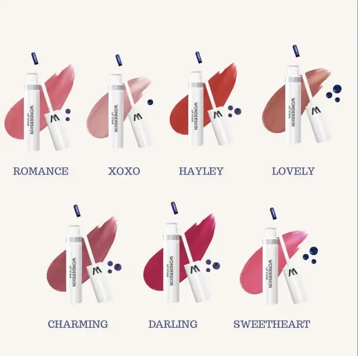 Wonderskin Original Tear Lip Glaze XOXO ROMANCE LOVELY CHARMING WHIMSICAL DIVINE Wonder Blading Lip Dyeing Mask Matte Lip Blam