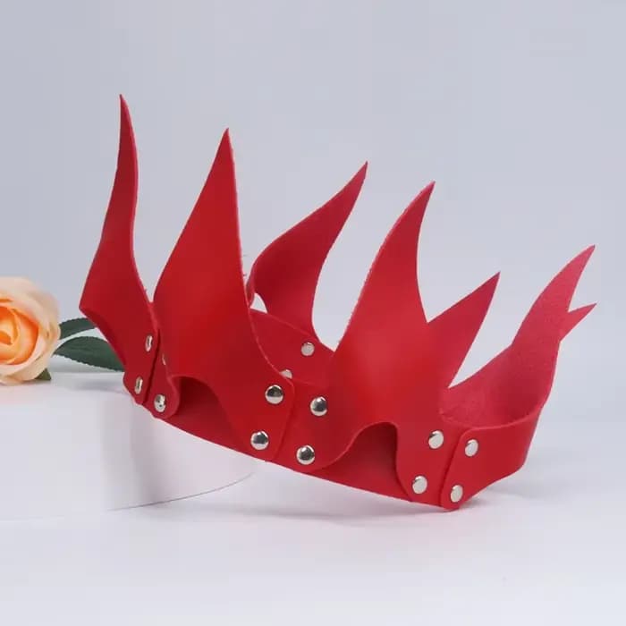 Accessoires de cosplay en cuir PU pour femmes et hommes, couronne rouge, costume de carnaval, décoration du jour de Noël, accessoire SFP, masade Tim Party