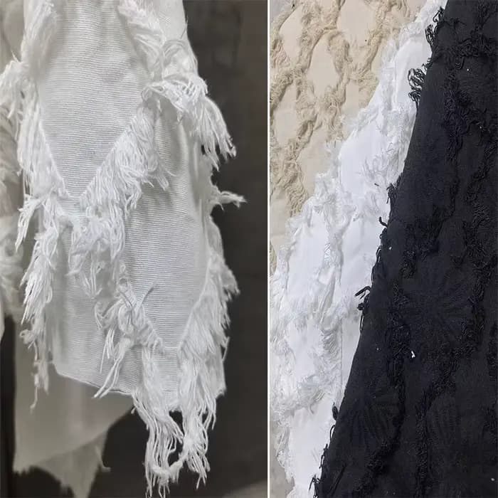Tissu en coton et lin de Style chinois Vintage, matériel à franges découpées pour robes, vêtements, couture de styliste, vente en gros de mode pour femmes