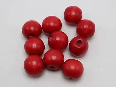 Grandes perles rondes en bois rouge, 20mm, 25 pièces
