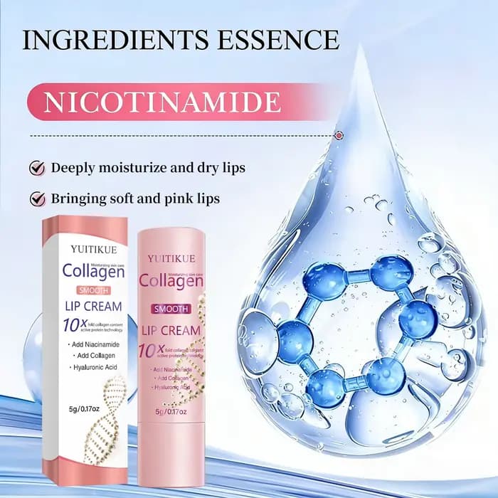 YUITIKUE Crème pour les lèvres au collagène 10X - Acide hyaluronique et niacinamide