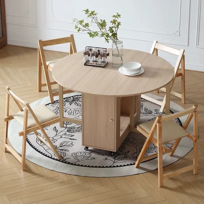 Table à manger ronde multifonctionnelle avec chaises, table à manger pliante, meubles à la mode