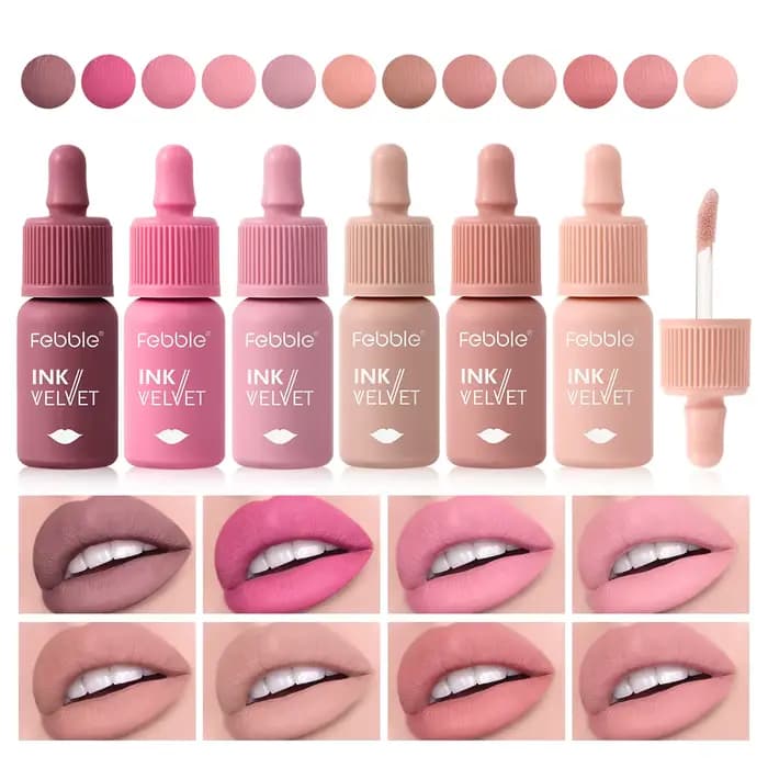 Febble 12 Document Ink Jules Gloss 256 Nude Velvet Liquid Lipstick