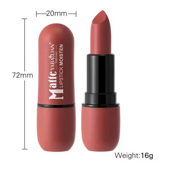 Rouge à lèvres mat 6 couleurs : coloris velours