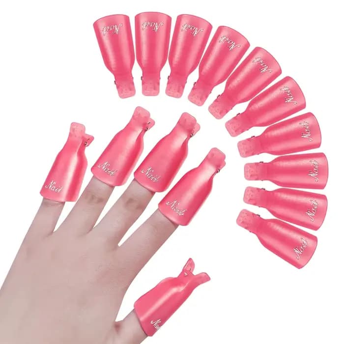 10 pièces/sac coloré acrylique manucure Art trempé capuchon pince nettoyage des ongles manucure Uv Gel vernis à ongles trempé emballage outil doigt