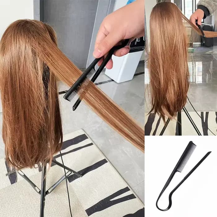 Peigne en V pour cheveux, coiffure, finition, lissage, attelle, outil de coiffure, clip spécial pour perruques