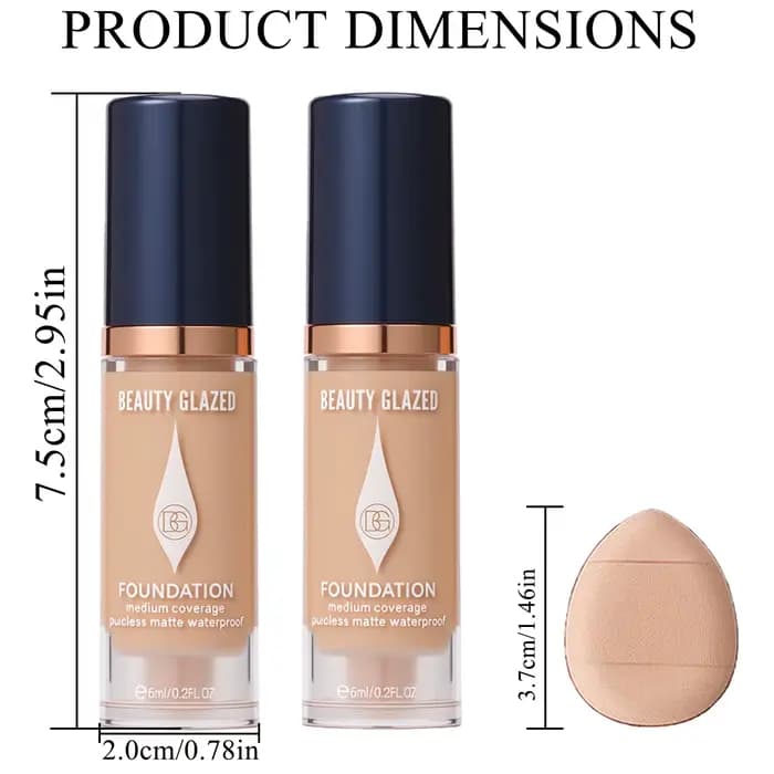 Ensemble de maquillage pour le visage : 2 fonds de teint mats + 1 éponge