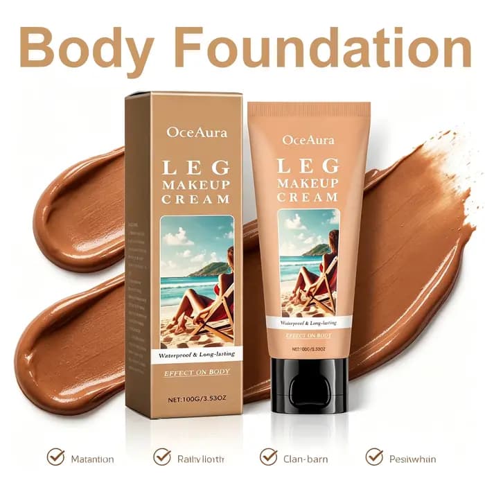 Fond de Teint Corps Effet Bronzant Maquillage Jambes Waterproof Longue Tenue Unifie