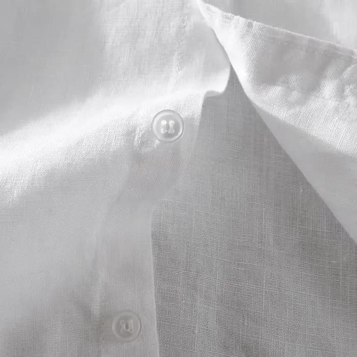 Chemise à manches courtes en lin pur pour homme, chemise blanche en lin et coton, décontractée, d'été, à demi-manches, style business décontracté