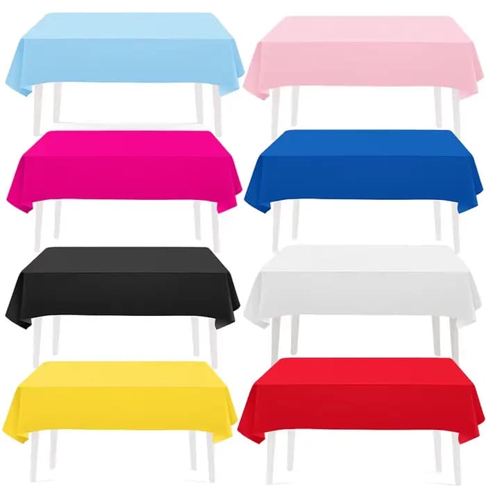 Nappe rectangulaire de couleur unie, bleu, rose, blanc, rouge, jaune, fête d'anniversaire, mariage, réception-cadeau pour bébé, fournitures de fête de vacances