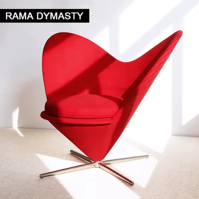 Chaise de loisirs créative en forme de cœur, canapé d'art rouge net, chaise de maquillage, amour, salon