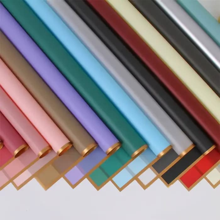 10 feuilles de papier d'emballage de fleurs avec bords dorés, emballage de Bouquet imperméable, idéal pour les mariages, les anniversaires, cadeaux de bricolage