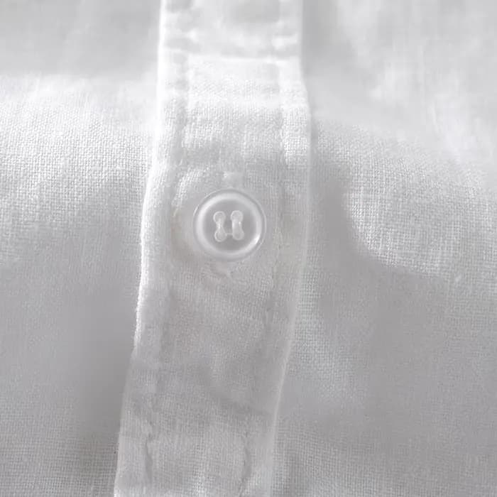 Chemise à manches courtes en lin pur pour homme, chemise blanche en lin et coton, décontractée, d'été, à demi-manches, style business décontracté