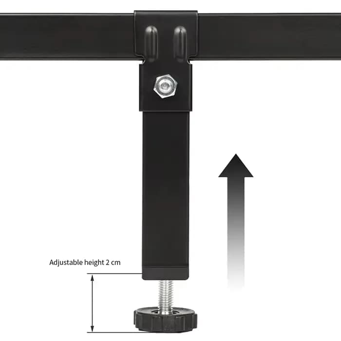 Colonne de support de pied de lit à cadre nervuré, 3 × 3cm, pied de serrage, support latéral de lit, meubles réglables renforcés, fond de lit muet