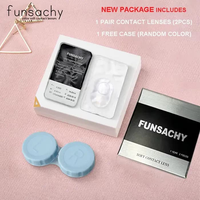 FUNSACHY 1 paire de lentilles de contact colorées Cosplay pour les yeux colorés mode rose