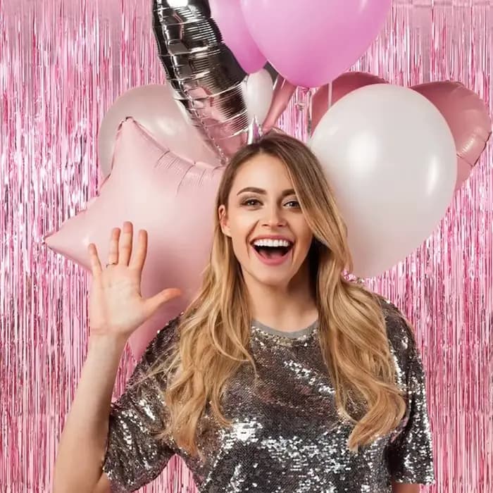 Nouveau 4/2/1 paquet fête toile de fond feuille métallique frange guirlandes rideau adulte enfants fête d'anniversaire mariage décoration bébé douche faveur