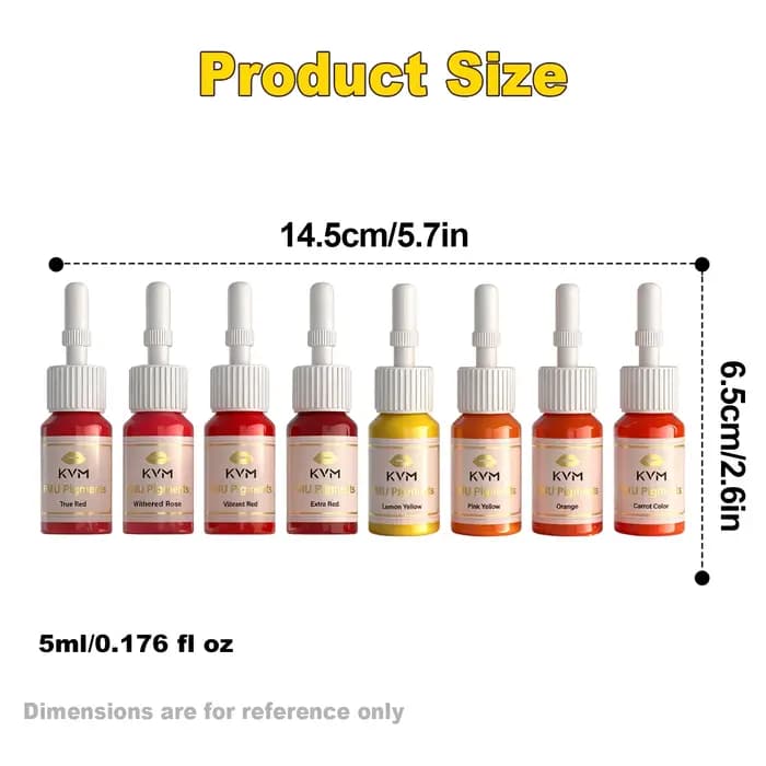KVM 8 couleurs 5ML encre de tatouage pour les lèvres encres de Microblading maquillage Semi Permanent Pigment